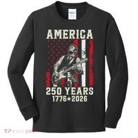 Abraham Lincoln Abe Playing Guitar 250 Years 1776-2026 Kids Long Sleeve Shirt thumb 0