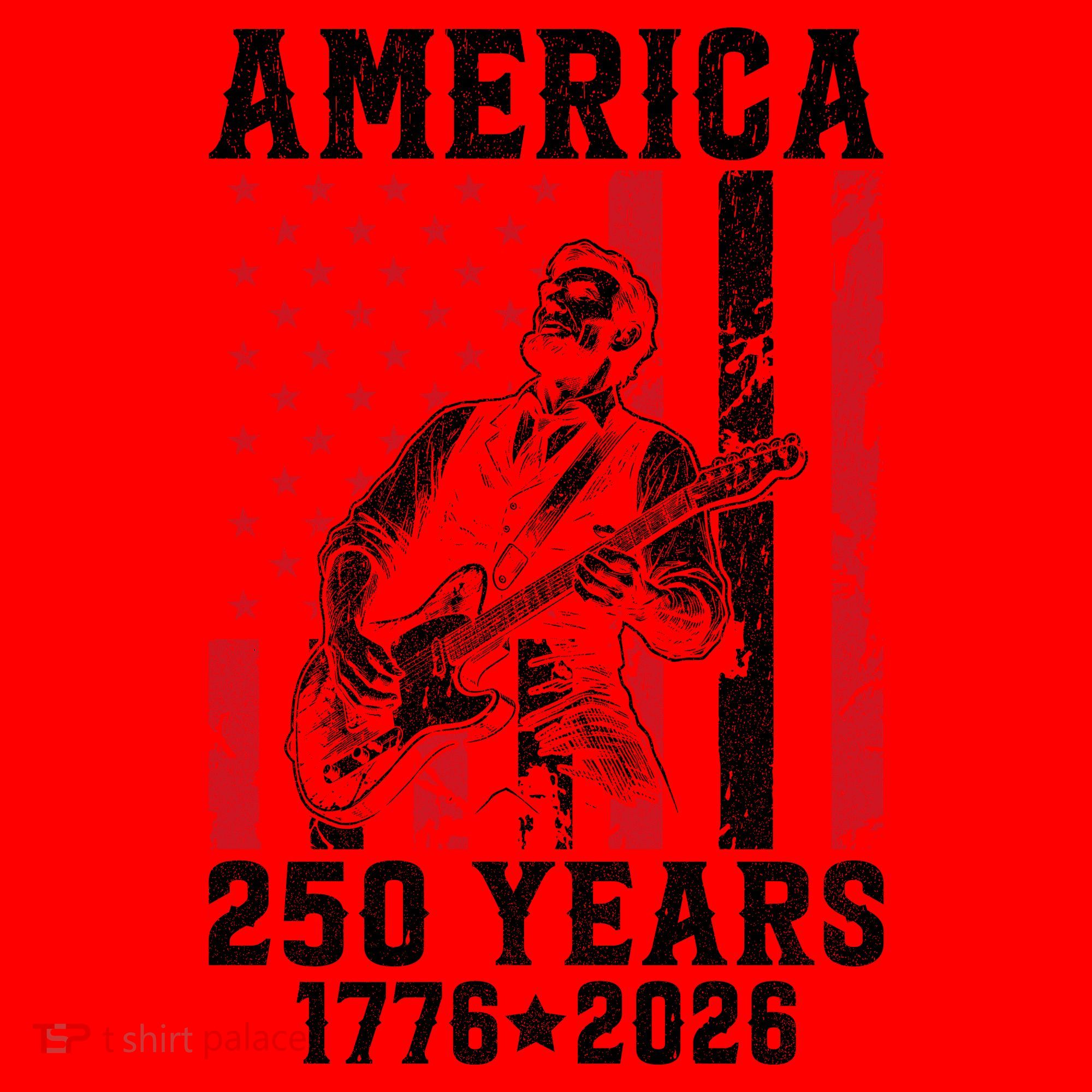 Abraham Lincoln Abe Playing Guitar 250 Years 1776-2026 Santa Hat