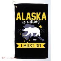 Alaska Is Calling And I Must Go Golf Towel thumb 0