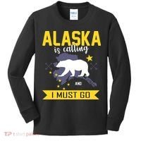 Alaska Is Calling And I Must Go Kids Long Sleeve Shirt thumb 0