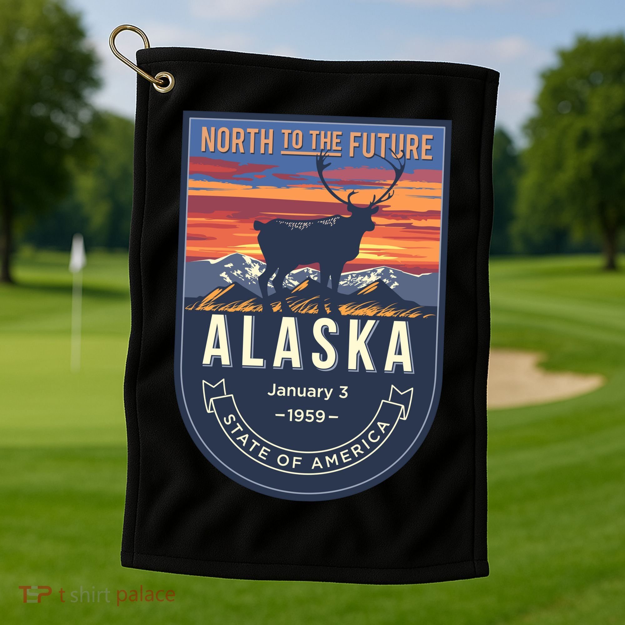 Alaska State Emblem Golf Towel