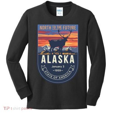 Alaska State Emblem Kids Long Sleeve Shirt