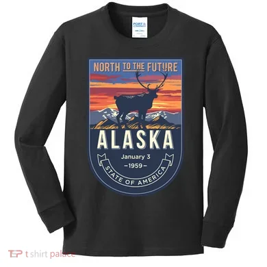 Alaska State Emblem Kids Long Sleeve Shirt