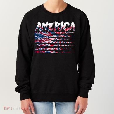 America Lightning Bolt USA Tie Dye Flag Women's Sweatshirt