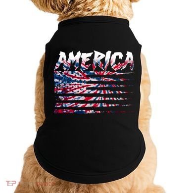 America Lightning Bolt USA Tie Dye Flag Doggie Tank
