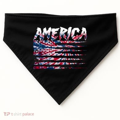 America Lightning Bolt USA Tie Dye Flag USA-Made Doggie Bandana
