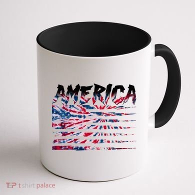 America Lightning Bolt USA Tie Dye Flag Coffee Mug back