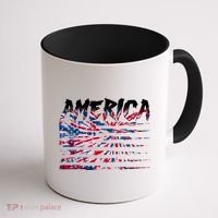 America Lightning Bolt USA Tie Dye Flag Coffee Mug thumb 1