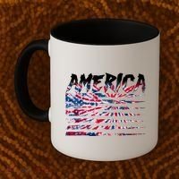 America Lightning Bolt USA Tie Dye Flag Coffee Mug thumb 2