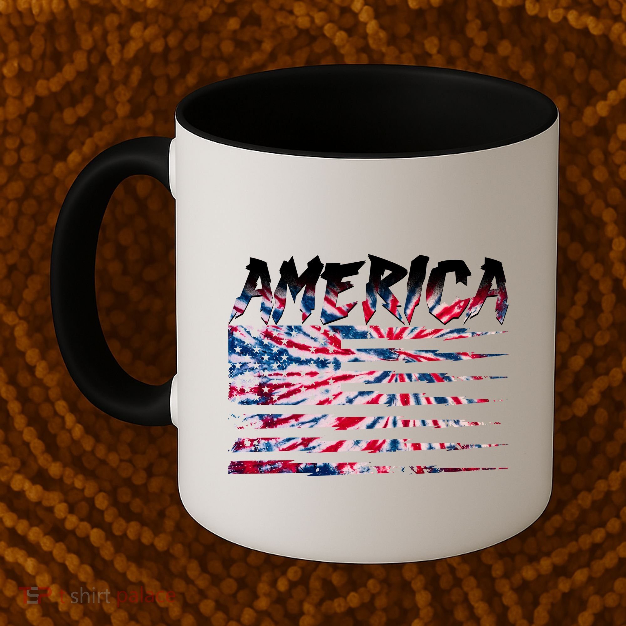 America Lightning Bolt USA Tie Dye Flag Coffee Mug