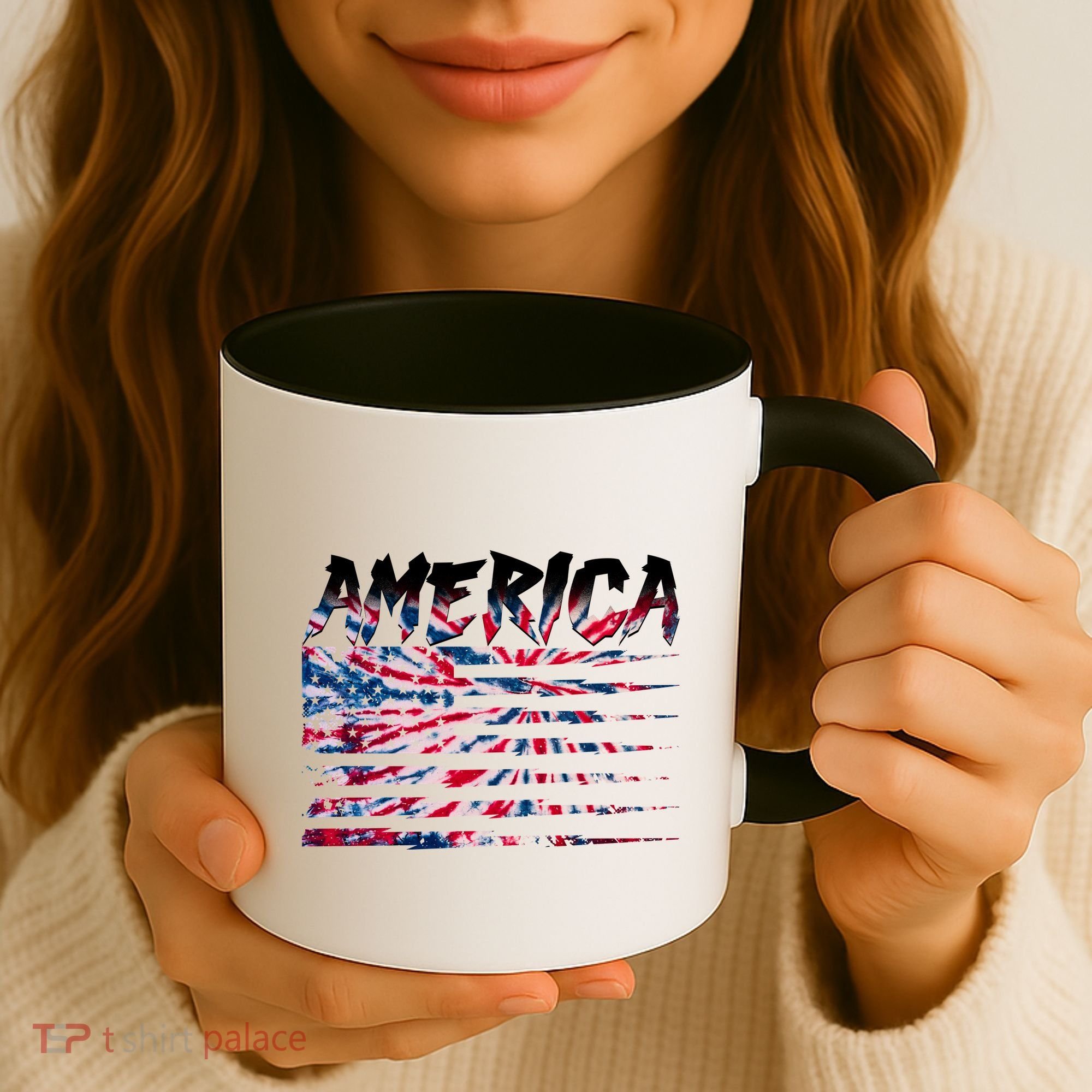 America Lightning Bolt USA Tie Dye Flag Coffee Mug