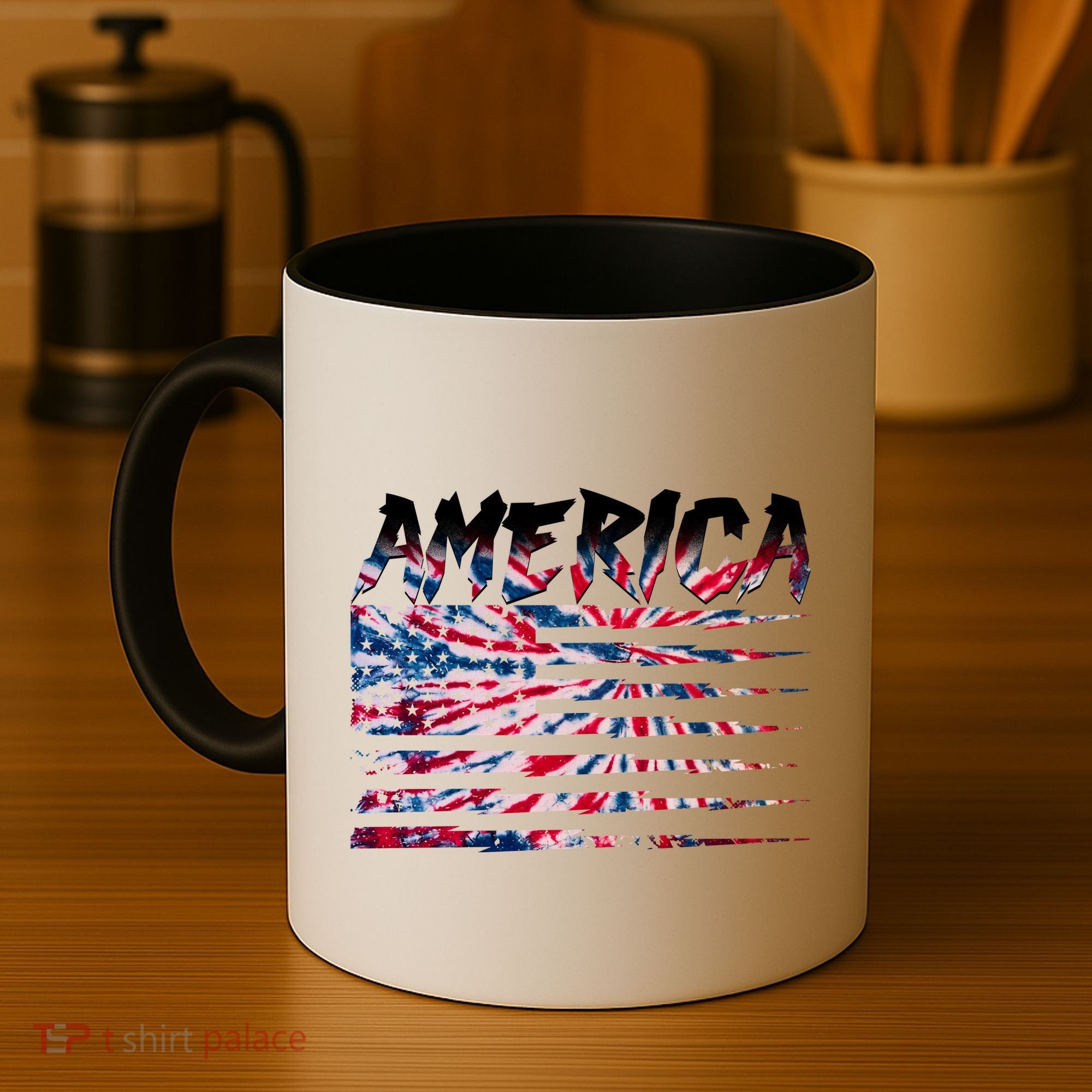 America Lightning Bolt USA Tie Dye Flag Coffee Mug