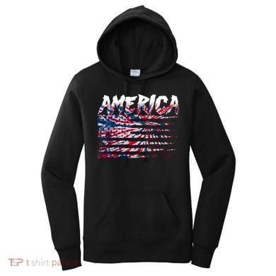 America Lightning Bolt USA Tie Dye Flag Women's Hoodie