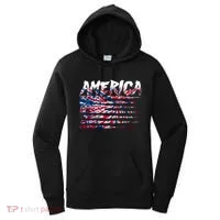 America Lightning Bolt USA Tie Dye Flag Women's Hoodie thumb 0