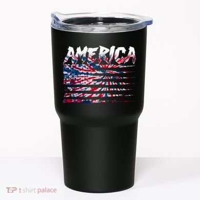 America Lightning Bolt USA Tie Dye Flag Tumbler