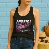 America Lightning Bolt USA Tie Dye Flag Women's Tank Top thumb 2