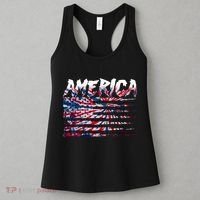 America Lightning Bolt USA Tie Dye Flag Women's Tank Top thumb 3
