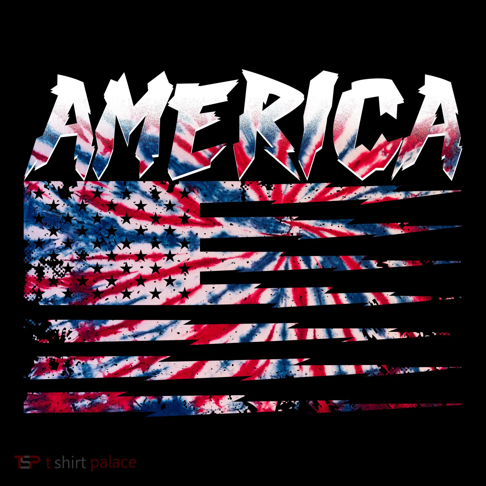 America Lightning Bolt USA Tie Dye Flag Women's Tank Top