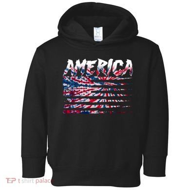 America Lightning Bolt USA Tie Dye Flag Toddler Hoodie