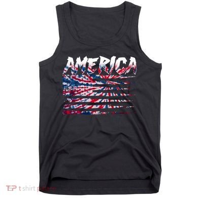 America Lightning Bolt USA Tie Dye Flag Tank Top