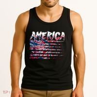 America Lightning Bolt USA Tie Dye Flag Tank Top thumb 3