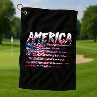 America Lightning Bolt USA Tie Dye Flag Golf Towel thumb 1