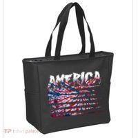 America Lightning Bolt USA Tie Dye Flag Tote Bag thumb 2