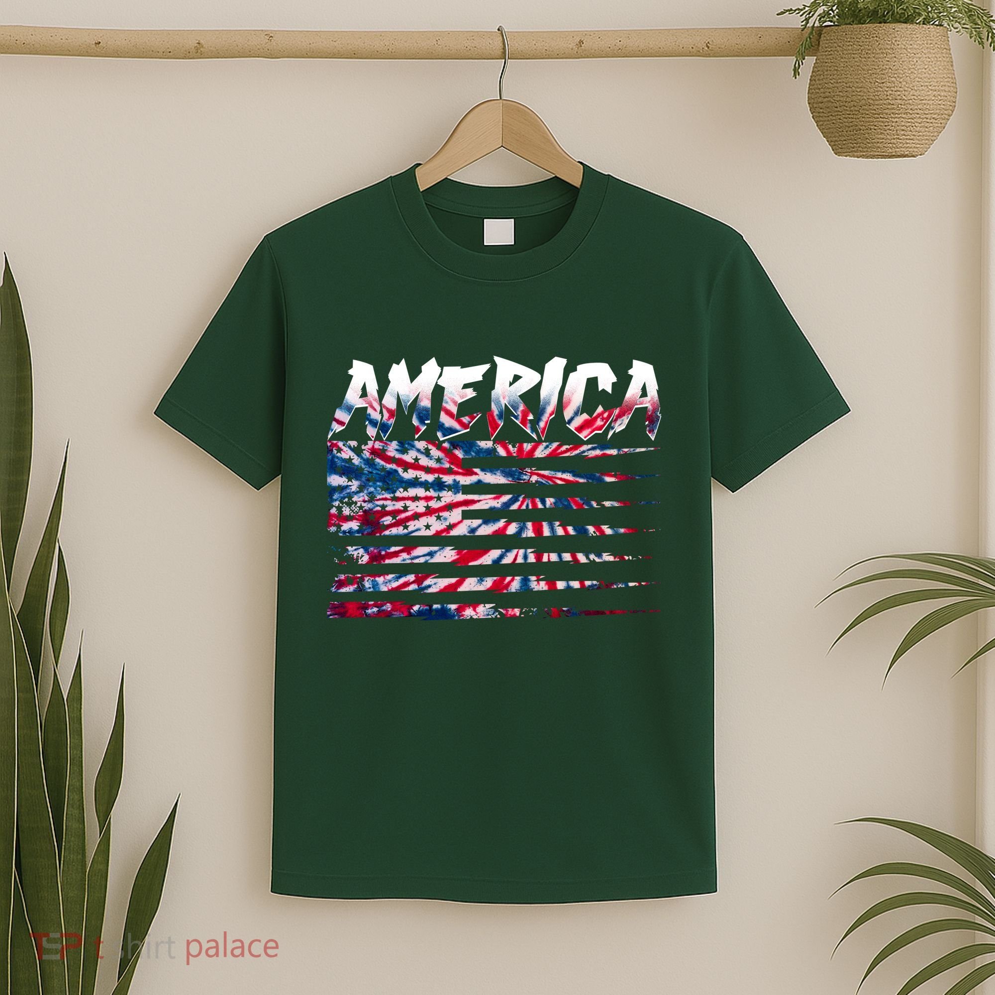 America Lightning Bolt USA Tie Dye Flag T-Shirt