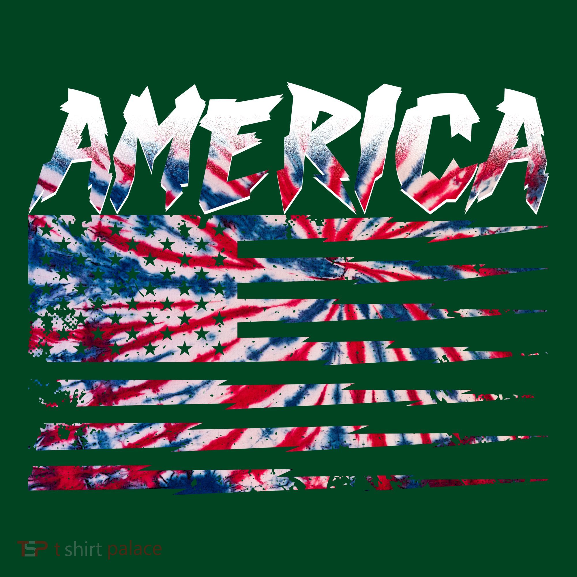 America Lightning Bolt USA Tie Dye Flag Button
