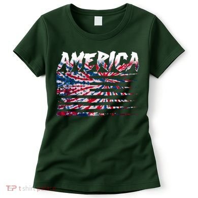 America Lightning Bolt USA Tie Dye Flag Women's T-Shirt