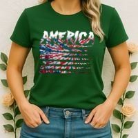 America Lightning Bolt USA Tie Dye Flag Women's T-Shirt thumb 2