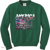 America Lightning Bolt USA Tie Dye Flag Kids Sweatshirt thumb 0