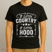 A Little Bit Country A Little Bit Hood Music Concert Gift T-Shirt thumb 3