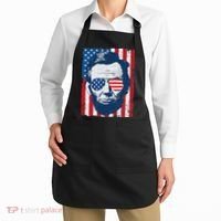Abe Lincoln Beard Sunglasses & American Flag 4th Of July Apron thumb 2