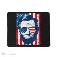 Abe Lincoln Beard Sunglasses & American Flag 4th Of July Mousepad thumb 0
