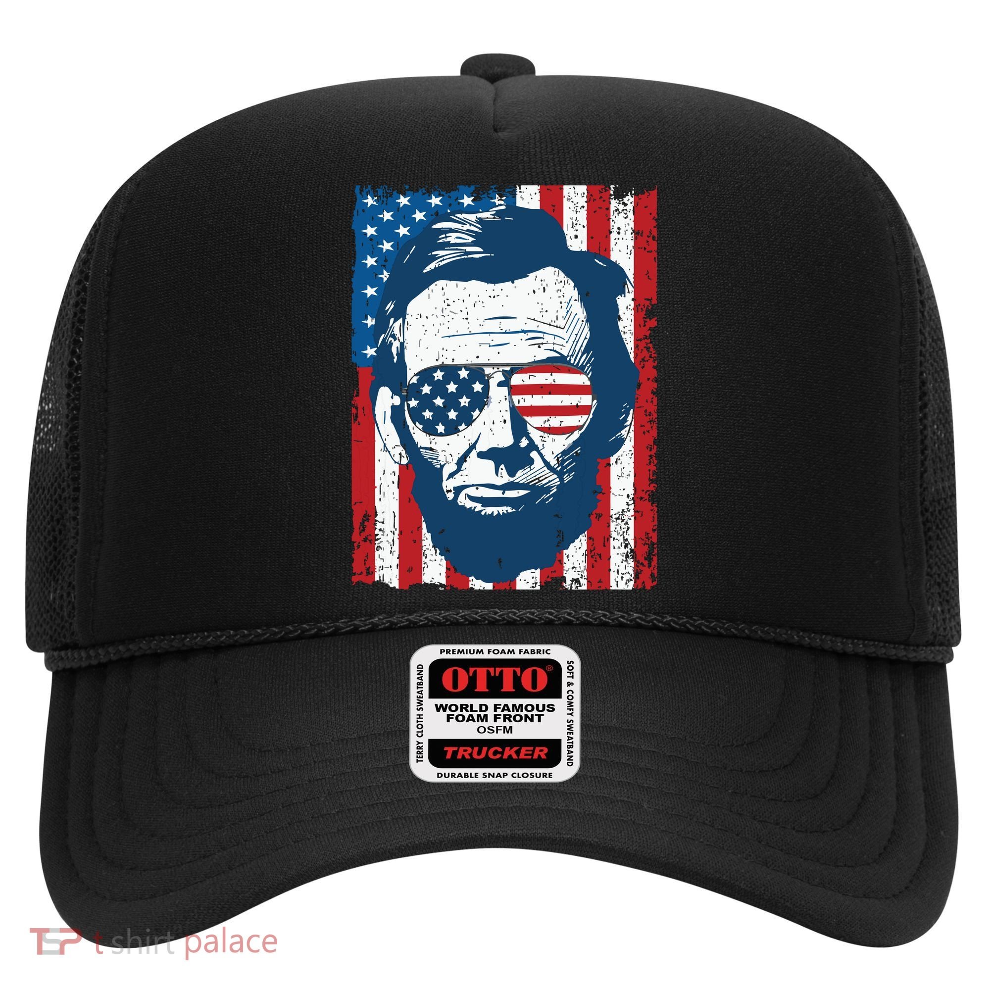Abe Lincoln Beard Sunglasses American Flag 4th Of July Hat