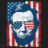 Abe Lincoln Beard Sunglasses American Flag 4th Of July Hat thumb 2