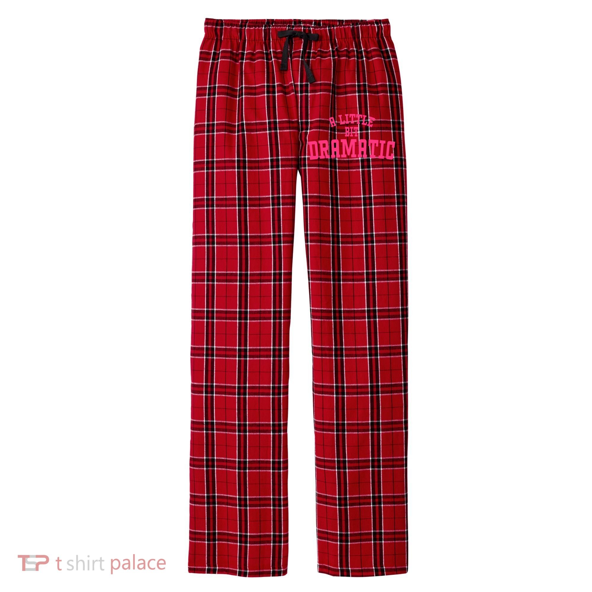 A Little Bit Dramatic Sassy Drama Queen Men's Flannel Plaid Pajama Pants