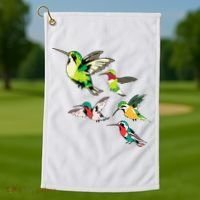 Animal Lover Birdwatching Beautiful Bird Hummingbird Golf Towel thumb 1