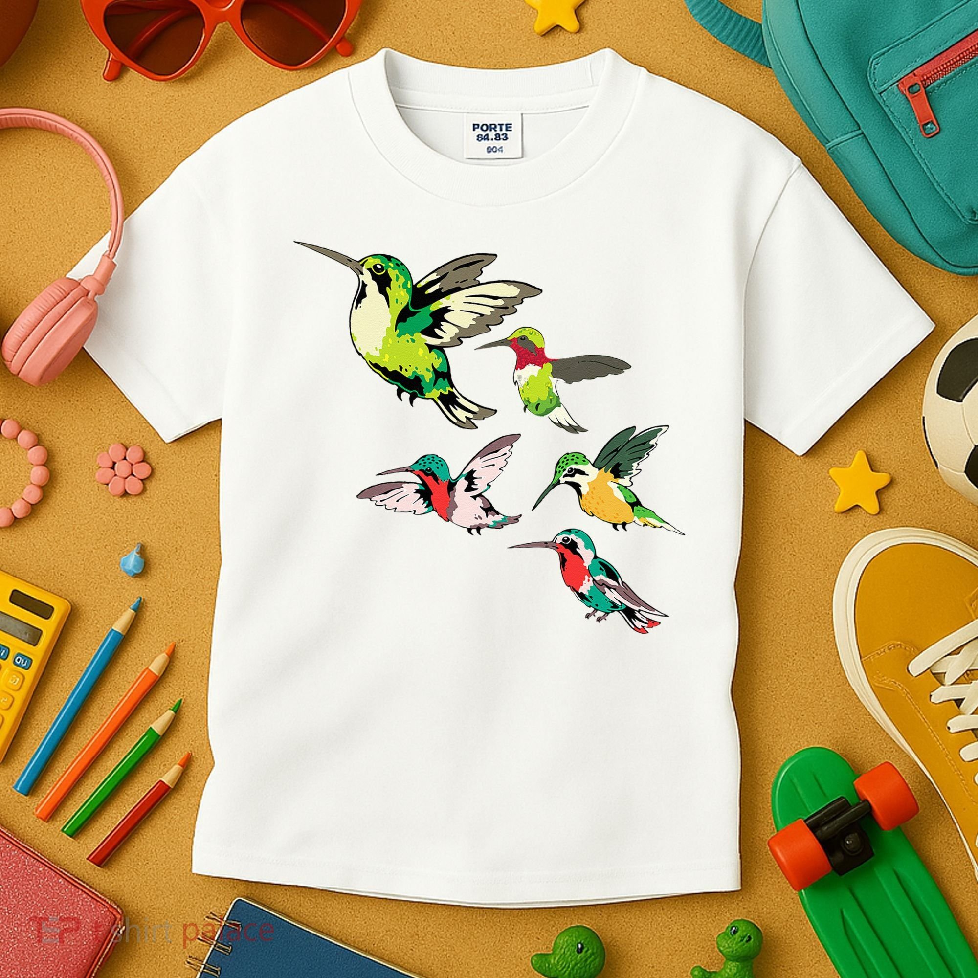 Animal Lover Birdwatching Beautiful Bird Hummingbird Kids T-Shirt