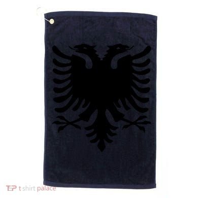 Albanian Flag Eagle Golf Towel