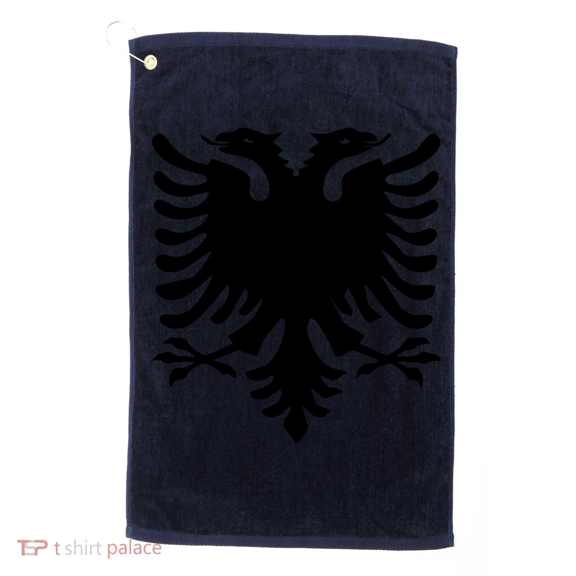 Albanian Flag Eagle Golf Towel