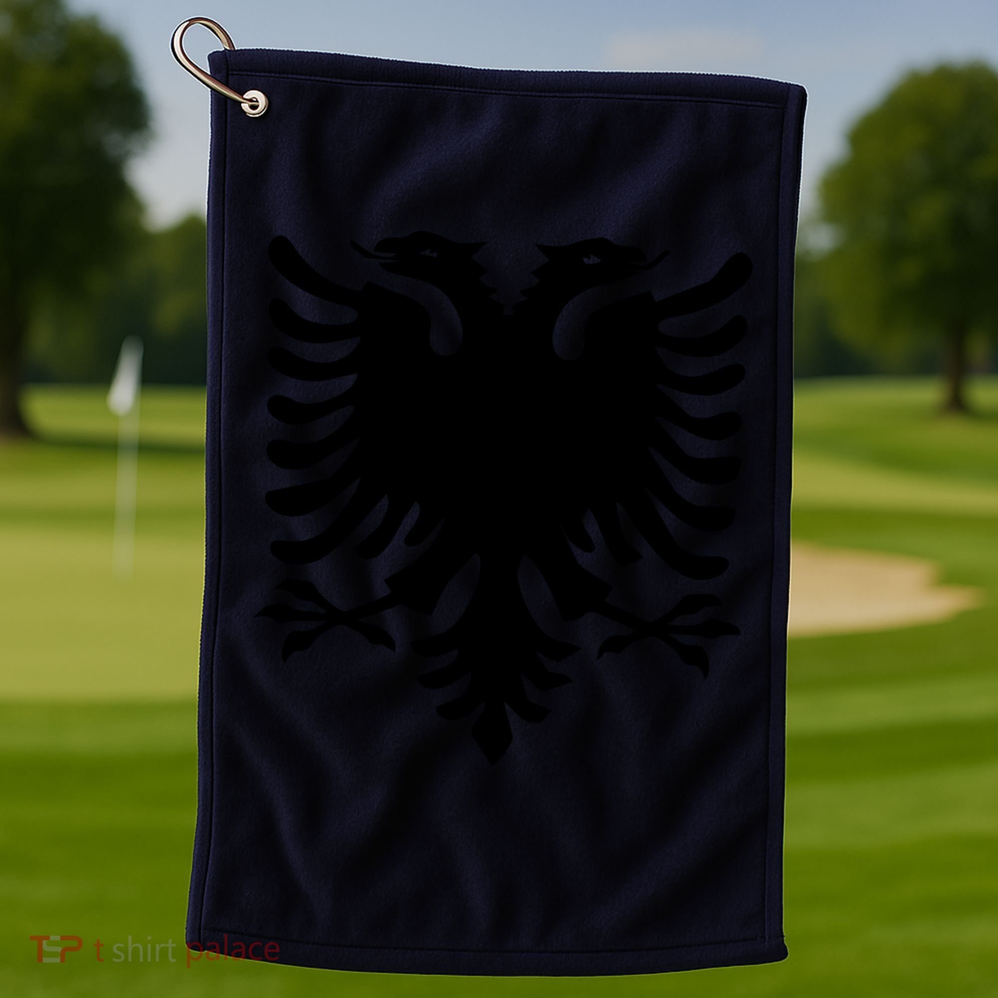 Albanian Flag Eagle Golf Towel