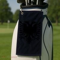 Albanian Flag Eagle Golf Towel thumb 2