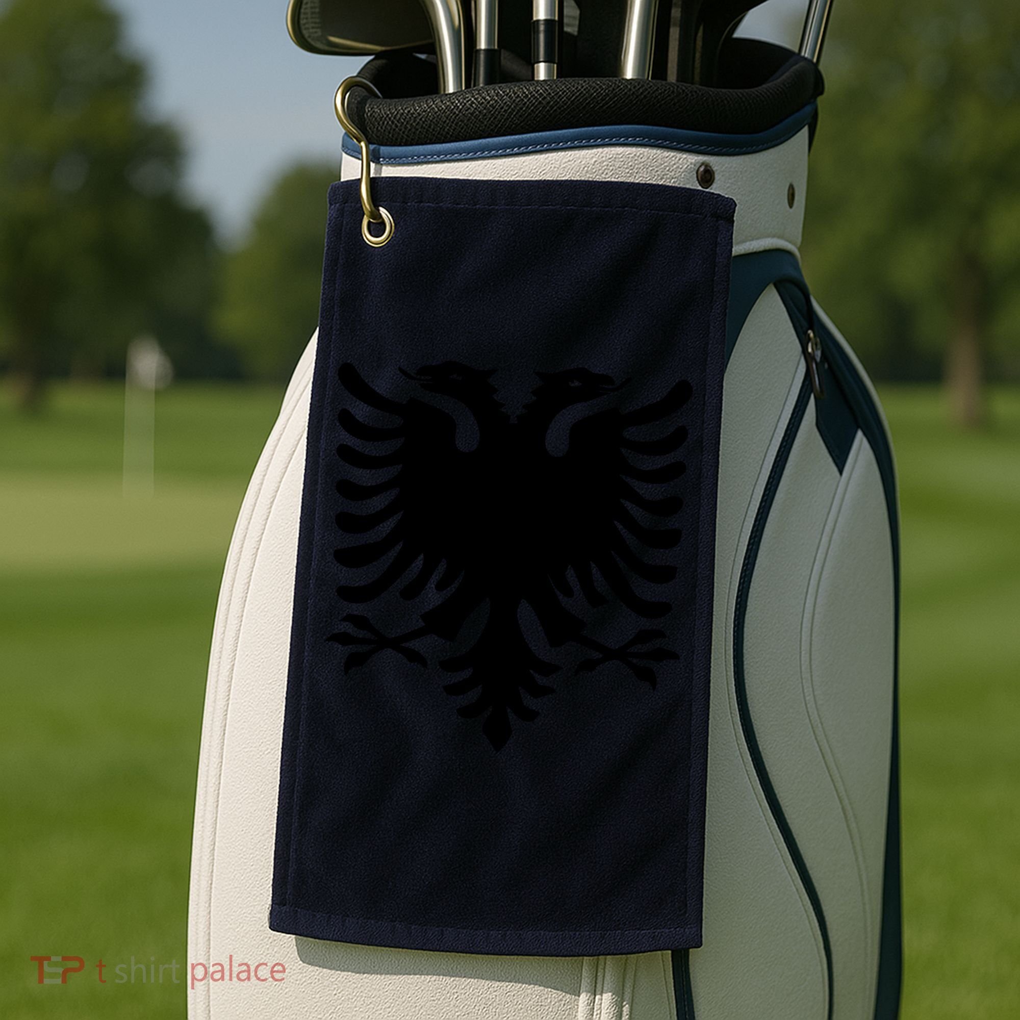 Albanian Flag Eagle Golf Towel