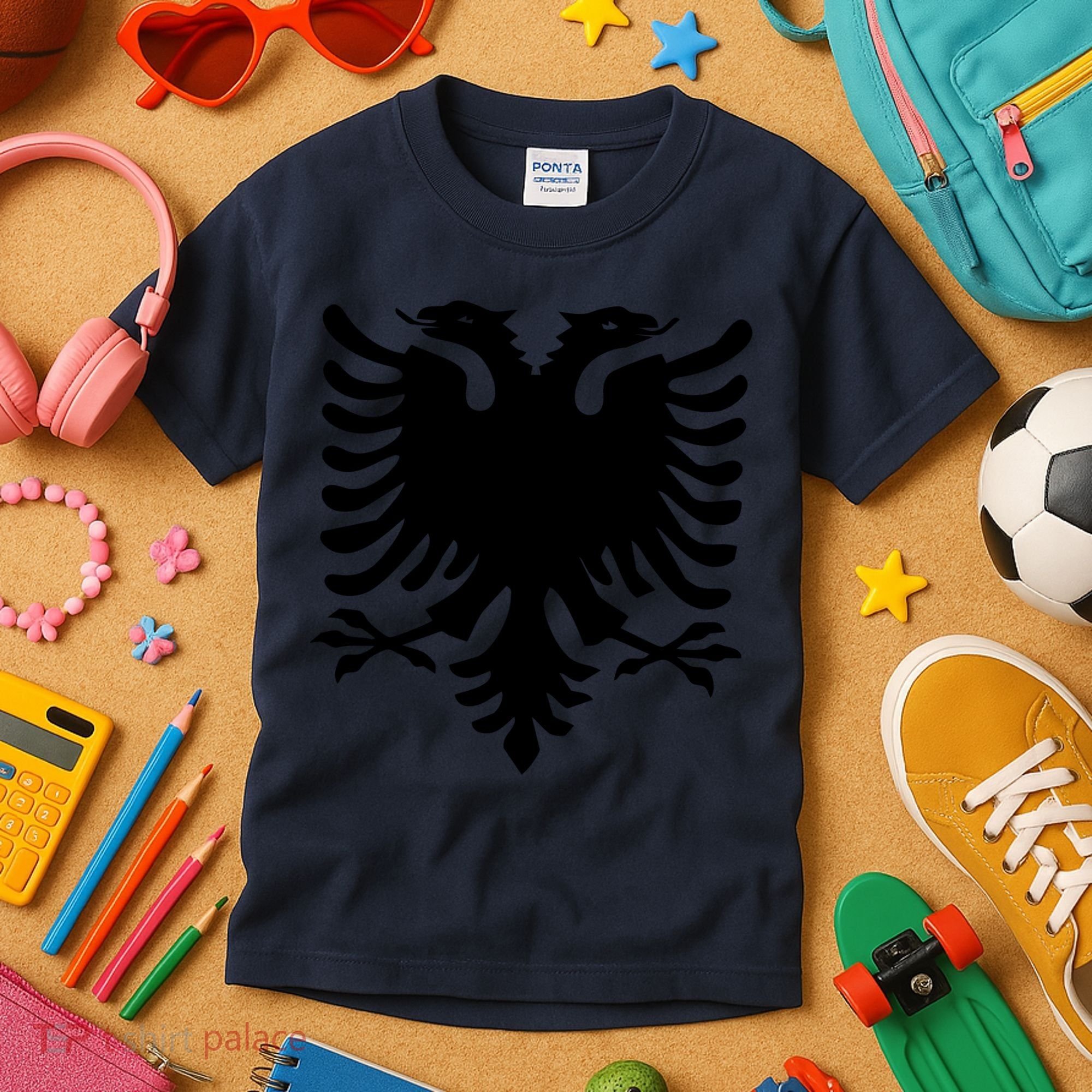 Albanian Flag Eagle Kids T-Shirt