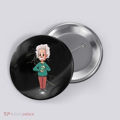 Albert Einstein Cartoon Button