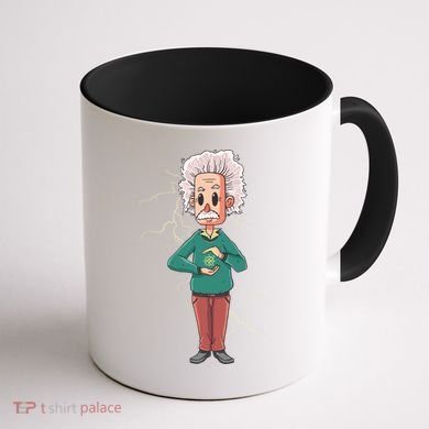 Albert Einstein Cartoon Coffee Mug back