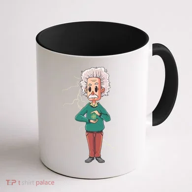 Albert Einstein Cartoon Coffee Mug back