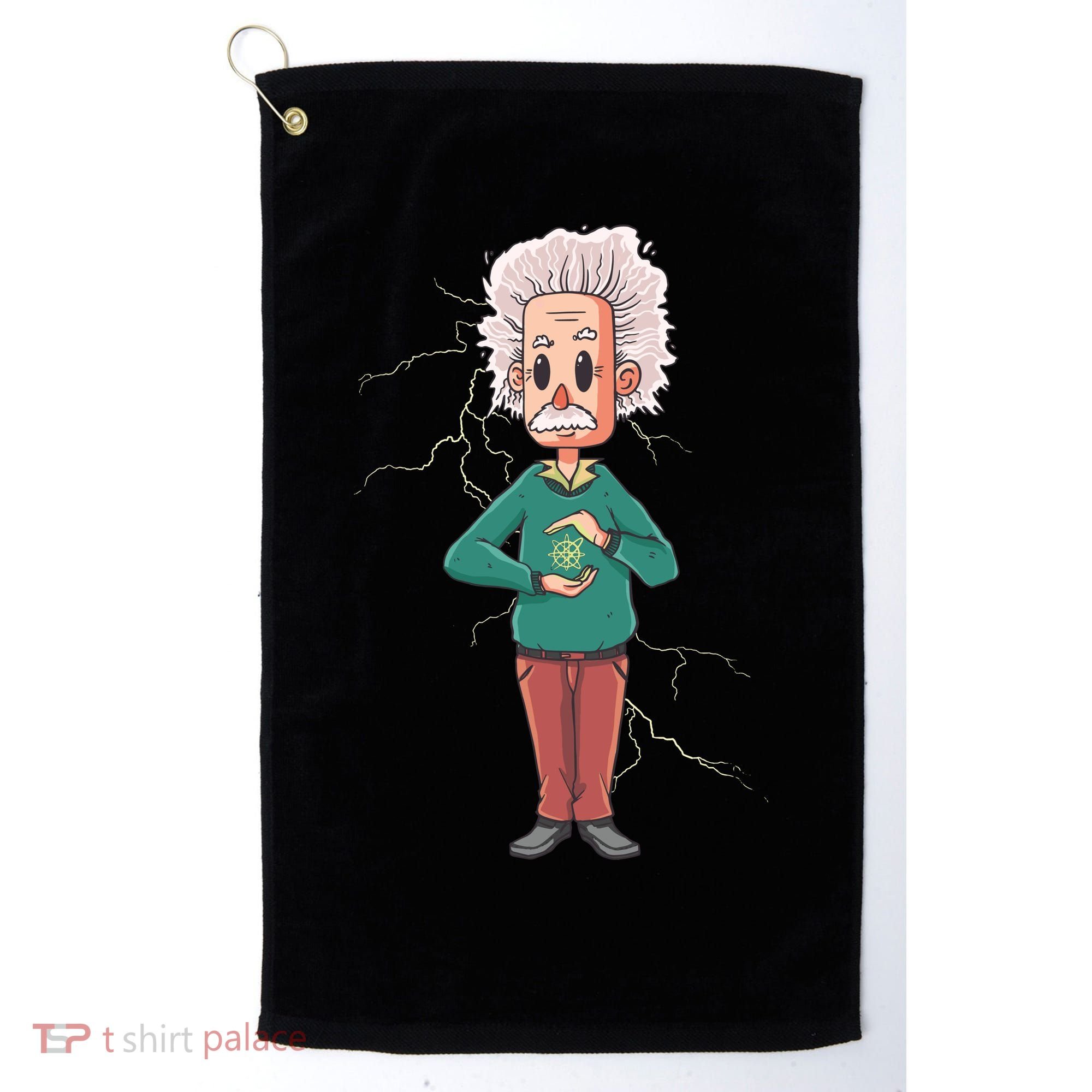 Albert Einstein Cartoon Golf Towel